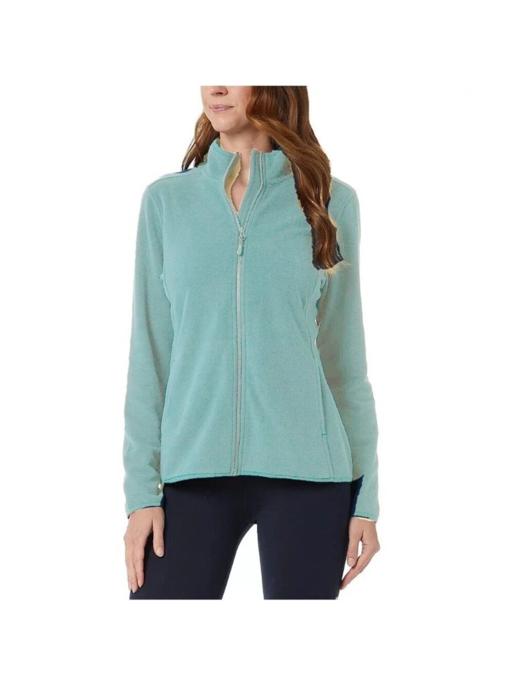 32 Degrees Heat Womens Fleece Sweatshirt Large Tiffany Blue Zip Up Size XL